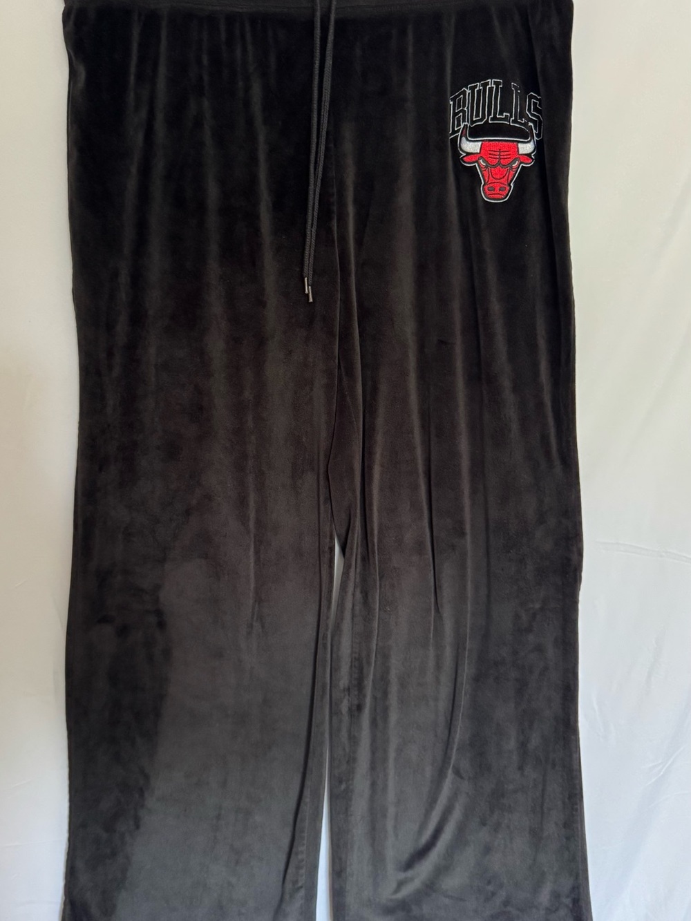 NBA Chicago Bulls Black Velour Lounge Pants XXL Embroidered Logo
